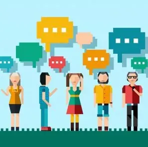 A Group Of People With Speech Bubbles