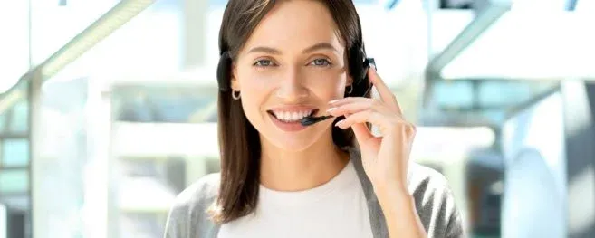Friendly Customer Support Representative Smiling
