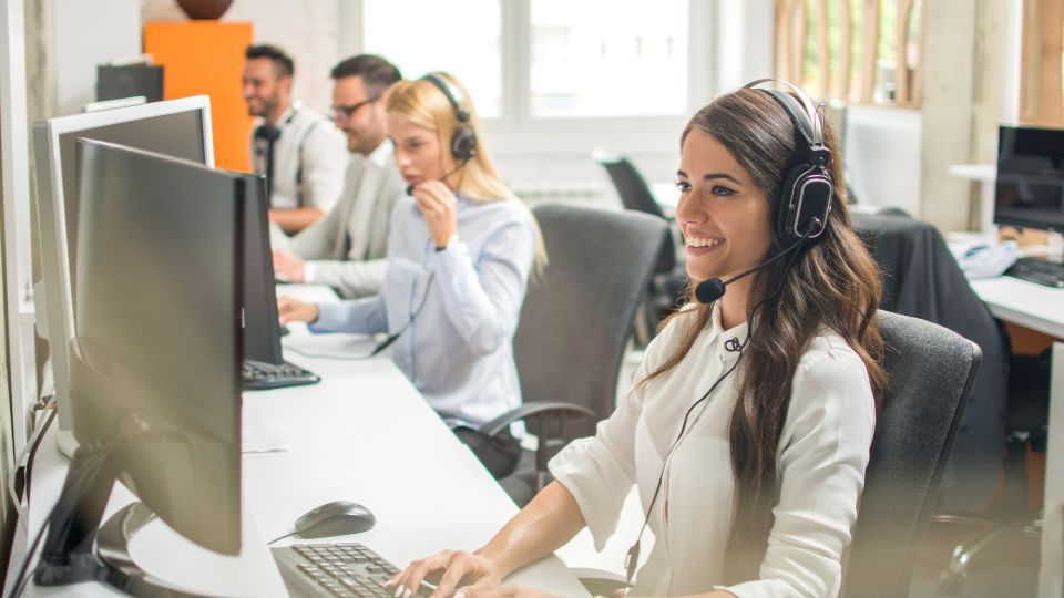 Call Center Agents Working