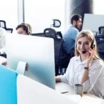 A Lady Working in a Call center